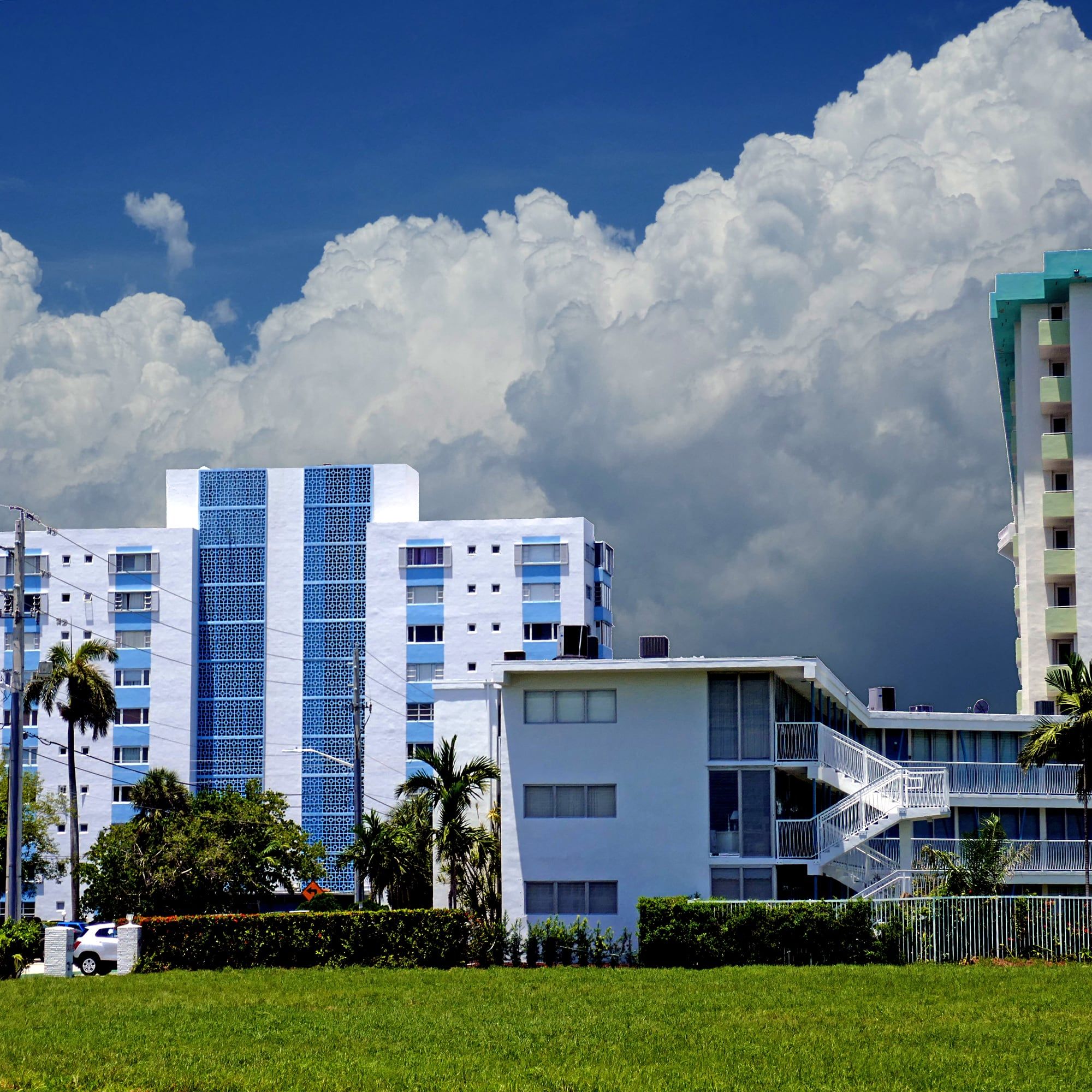 Mid-century apartment buildings in Bay Harbor Islands