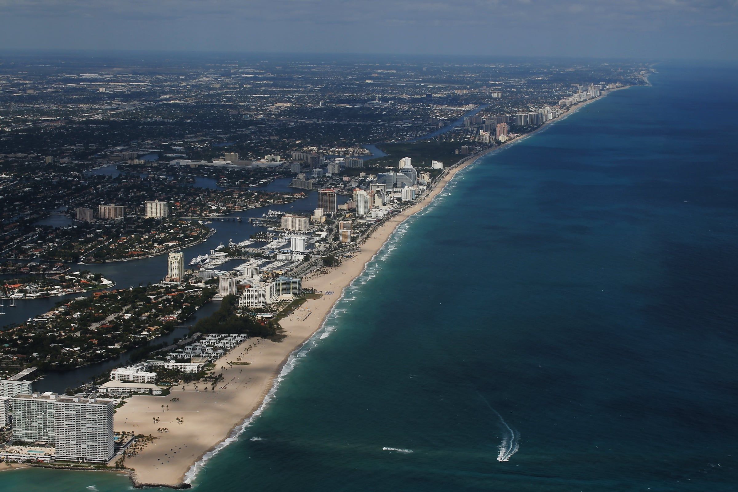 Aerial view of the Fort Lauderdale coastline in Broward County