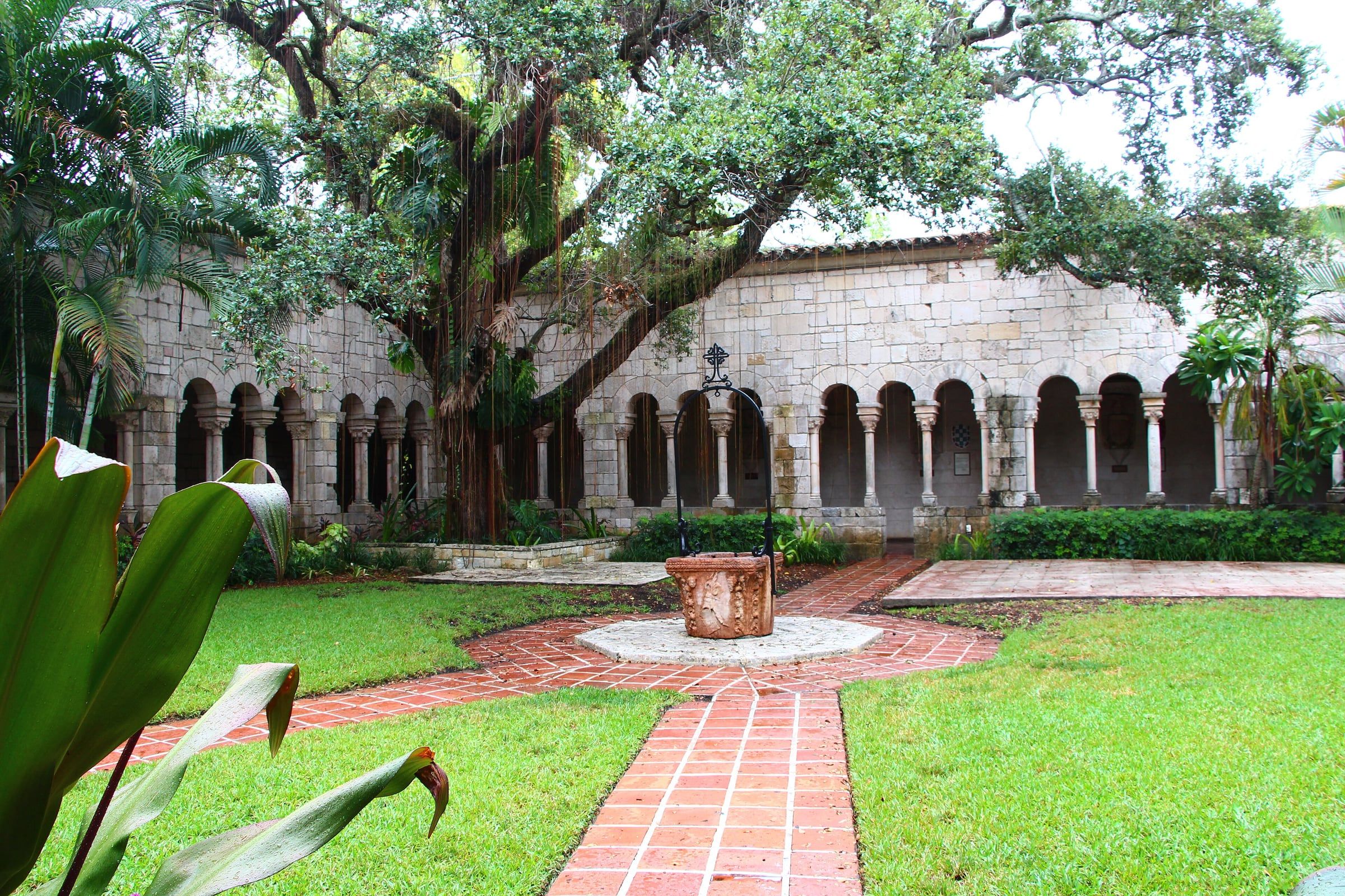 Cloister garden at the Ancient Spanish Monastery, North Miami Beach
