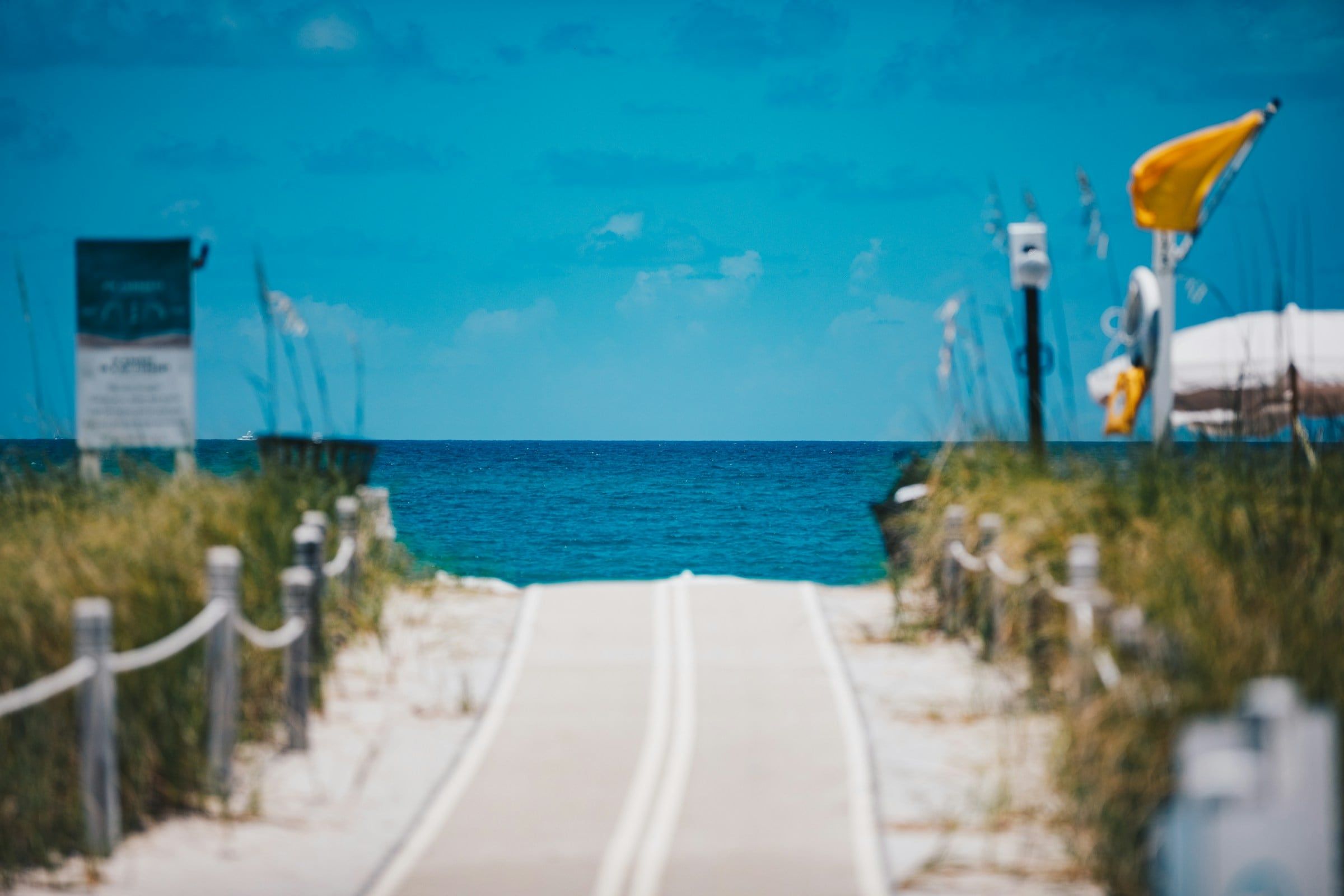Beach access path to the ocean in Surfside